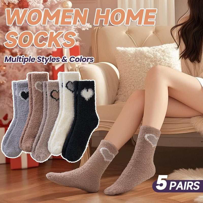 AMENLAN Store Women Fuzzy Slipper Socks Winter Microfiber Soft Cozy Plush Fluffy Socks Warm Comfy Thermal Home Sleeping Socks - Image 5